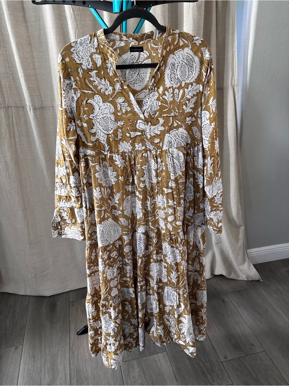 100% cotton boho Floral Tiered Maxi Dress